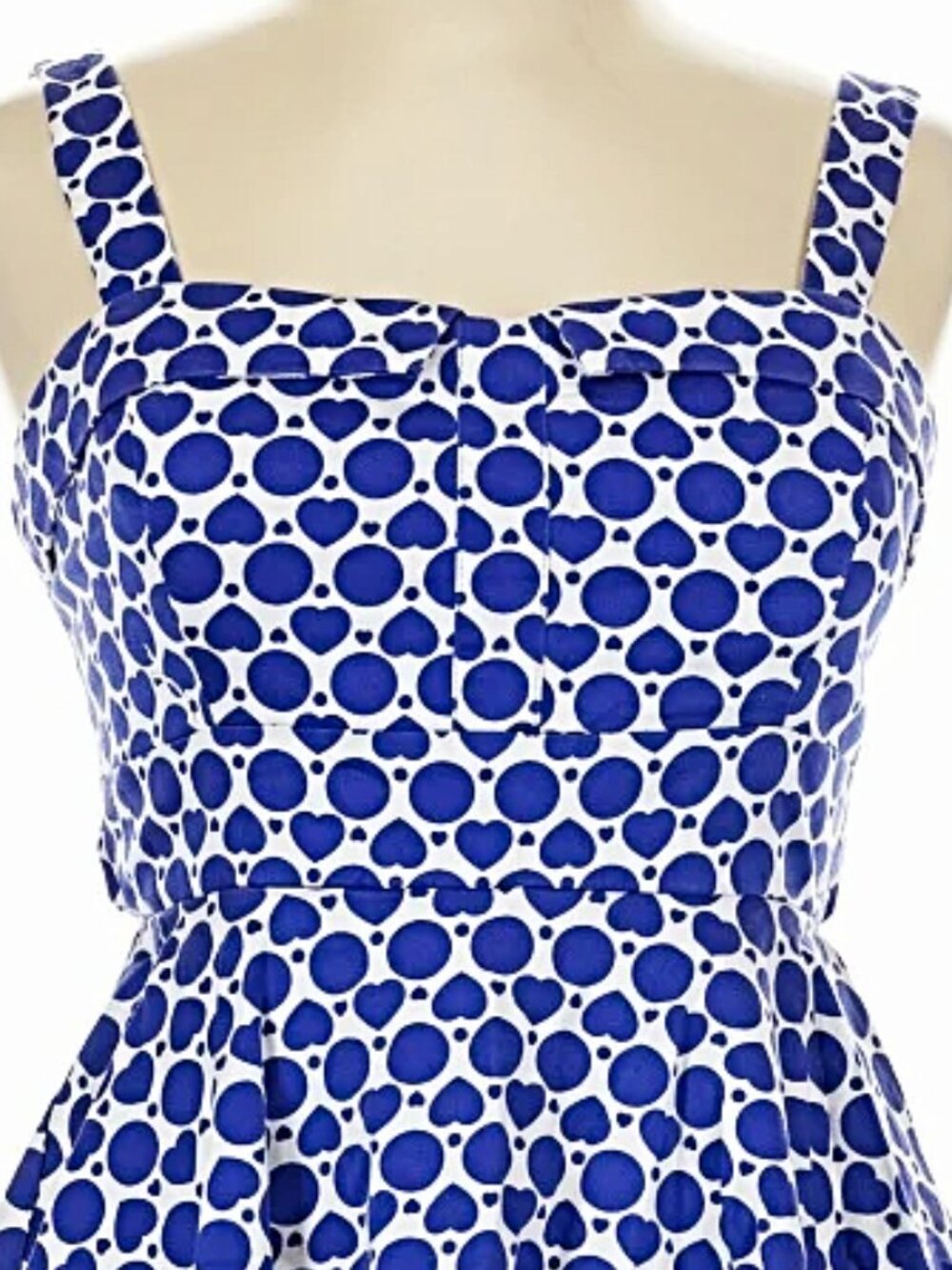Modcloth "Traveling Cupcake: Dress in Blue Dots and Hearts